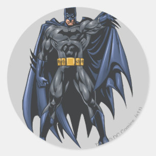 Pegatina Redonda Batman sostiene la capa