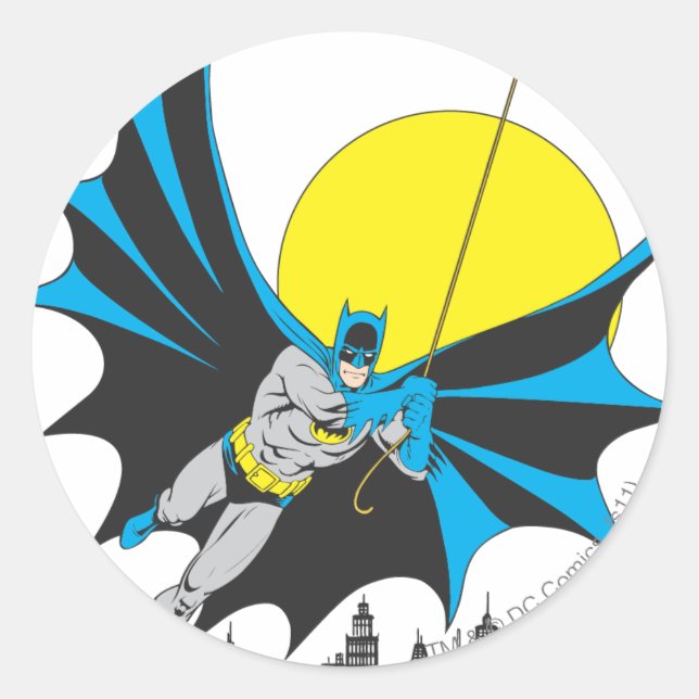 Pegatina Redonda Batman Swings (Anverso)