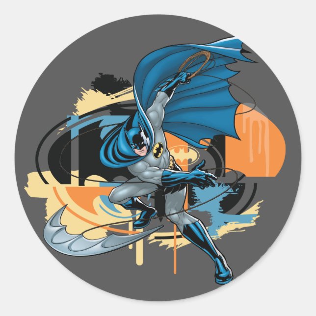 Pegatina Redonda Batman Throw (Anverso)