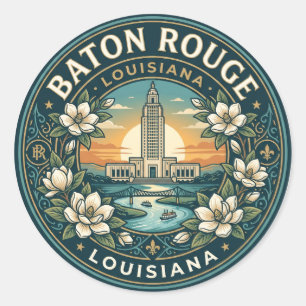 Pegatina Redonda Baton Rouge EE. UU.