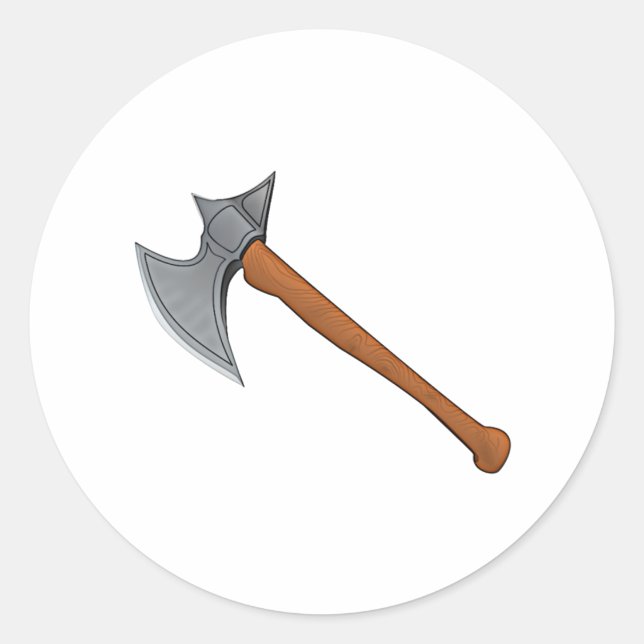Pegatina Redonda Battle Ax (Anverso)
