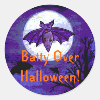 Pegatina Redonda ¡Batty Sobre Halloween!