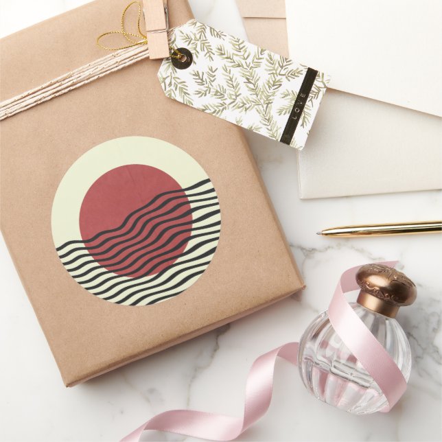 Pegatina Redonda Bauhaus Style Sunset (Regalar)