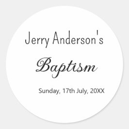 Pegatina Redonda Bautismo católico niños modernos simple QR mínimo