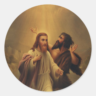 Pegatina Redonda Bautismo de Jesucristo