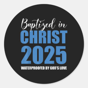 Pegatina Redonda Bautizado En Cristo 2025 Bautismo Católico Jesús