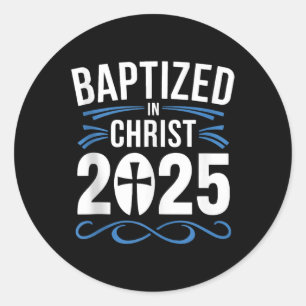 Pegatina Redonda Bautizado En Cristo 2025 Bautismo Católico Jesús