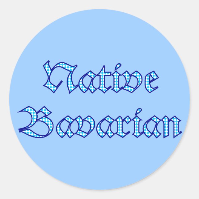 Pegatina Redonda Bavarian Native Bavaria Baviera bávara bávara (Anverso)