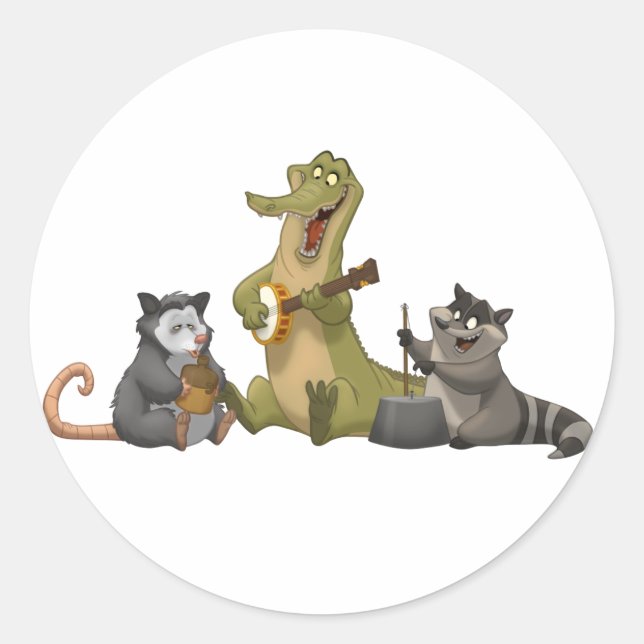 Pegatina Redonda Bayou Jug Band Pegatinas (Anverso)