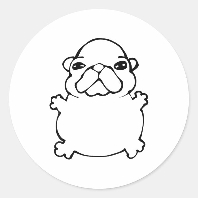 Pegatina Redonda Bble Meme Funny Dog Brainrot Wash My Belly Meme  (Anverso)