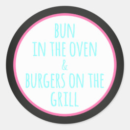 Pegatina Redonda BBQ Bebe bebe ducha bebé|