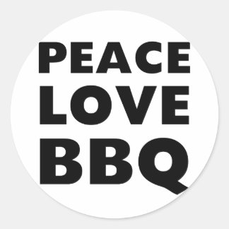 Pegatina Redonda BBQ de amor de paz