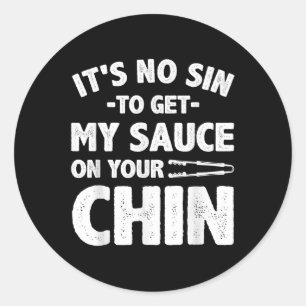 Pegatina Redonda Bbq Gracioso Para Hombres Mujeres Bbq Barbeque Fum