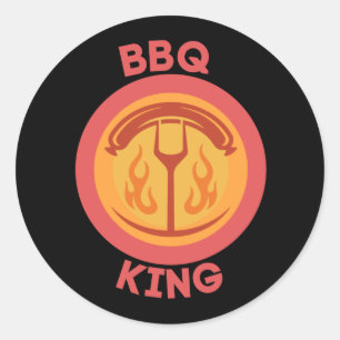 PEGATINA REDONDA BBQ KING
