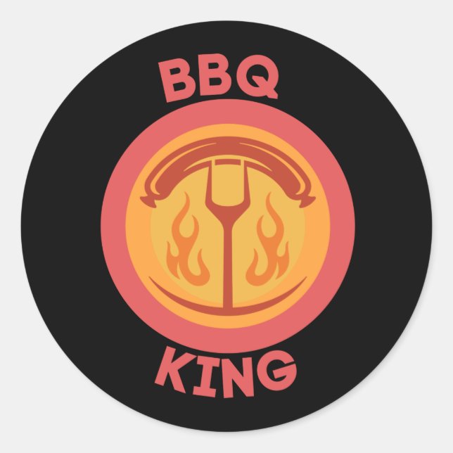 PEGATINA REDONDA BBQ KING (Anverso)