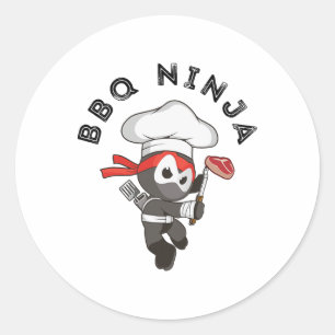 Pegatina Redonda Bbq Ninja