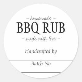 Pegatina Redonda BBQ Rub casera Barbeque Seasoning Jar
