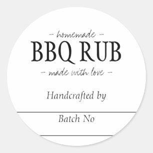 Pegatina Redonda BBQ Rub casera Barbeque Seasoning Jar