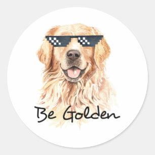 Pegatina Redonda Be Golden Retriever