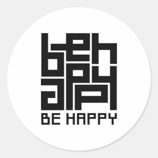 Pegatina Redonda Be happy