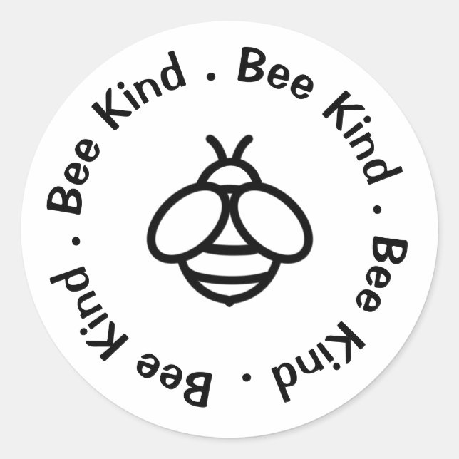 Pegatina Redonda Be Kind - diseño lindo de abejas (Anverso)