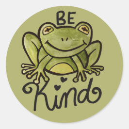 Pegatina Redonda Be Kind Frog