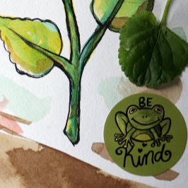 Pegatina Redonda Be Kind Frog