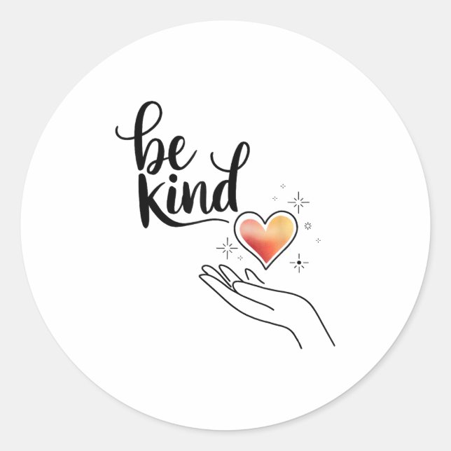 Pegatina Redonda Be Kind Insrational Quote Sitive Motivational  (Anverso)