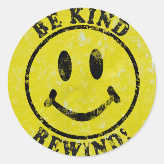 Pegatina Redonda Be Kind Rewind Retro Video Rental