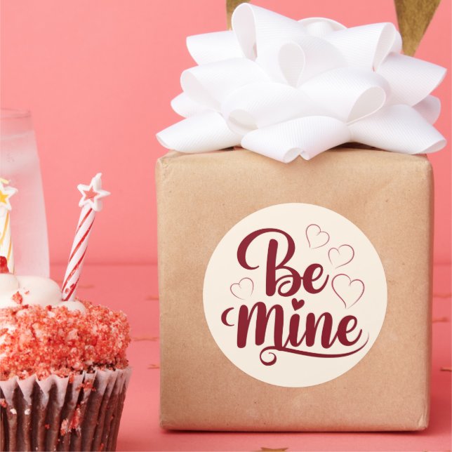Pegatina Redonda Be Mine - Design Romantique pour la Saint-Valentin (Fiesta)