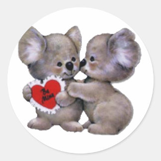 Pegatina Redonda Be Mine Koalas