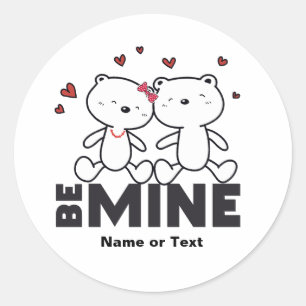 Pegatina Redonda BE MINE - Persona Cute El día de San Valentín mode