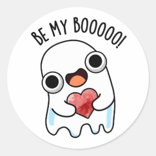Pegatina Redonda Be My Boo Funny Ghost Pun