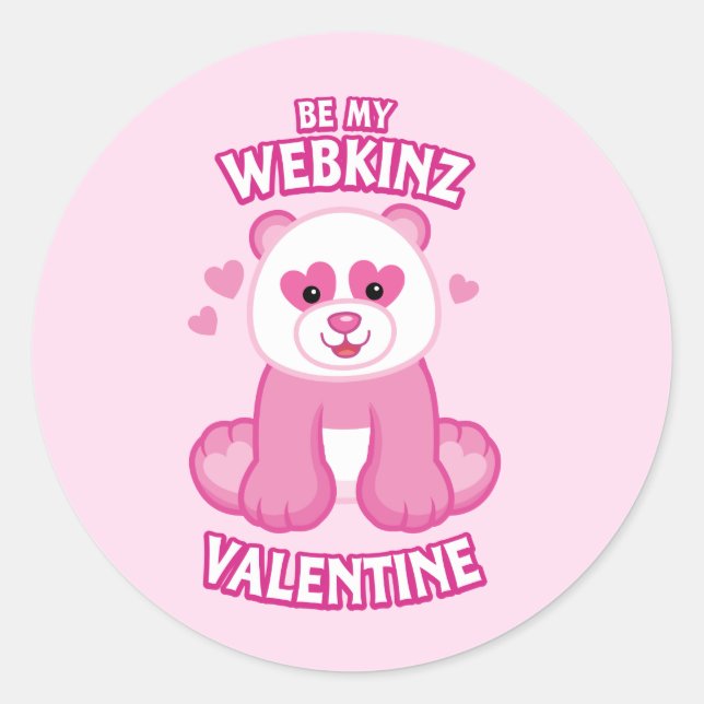 Pegatina Redonda Be My Webkinz Valentine (Anverso)