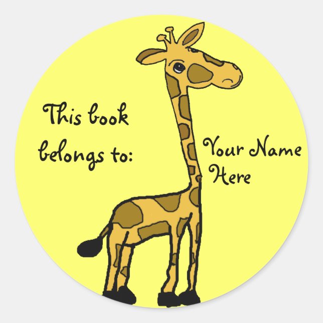 Pegatina Redonda BE - Pegatinas divertidos del libro de jirafas (Anverso)