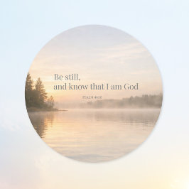 Pegatina Redonda Be Still Christian Sticker – Psalm 46:10 Scripture