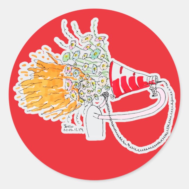 Pegatina Redonda Be Your Biggest Fan (Anverso)