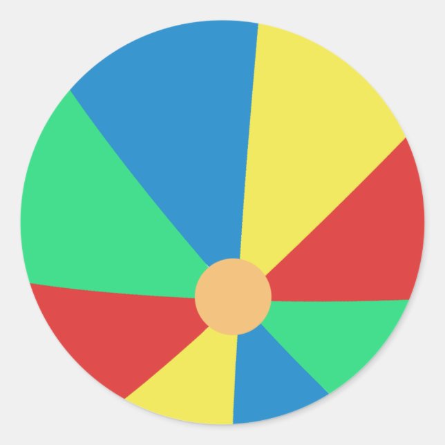 Pegatina Redonda Beach Ball (Anverso)