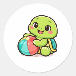 Pegatina Redonda Beach Ball Play