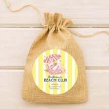 Beach Club Yellow Cabana Stripe Fiesta de cumpleañ