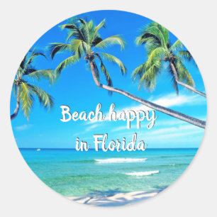 Pegatina Redonda Beach happy in Florida imnet