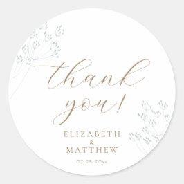 Pegatina Redonda Beach Wedding | Thank You Sticker