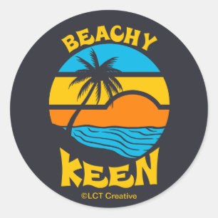 Pegatina Redonda Beachy Keen