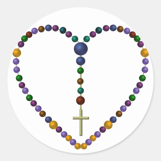 Pegatina Redonda Bead Rosary #1 (Anverso)