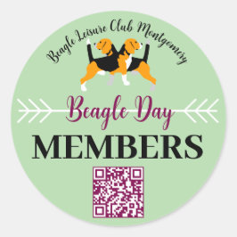 Pegatina Redonda Beagle Dog Day Mailing 