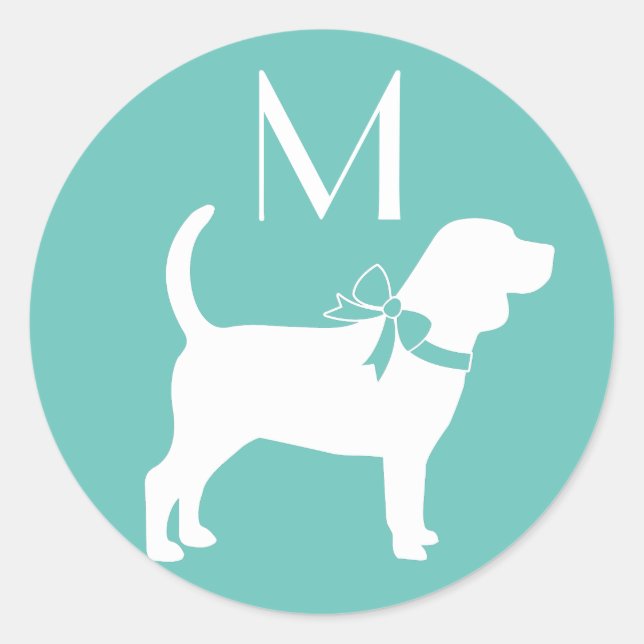 Pegatina Redonda Beagle Dog Puppy (Anverso)