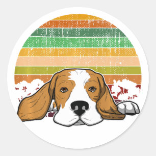Pegatina Redonda Beagle Dog Raza Premium Dog Amantes