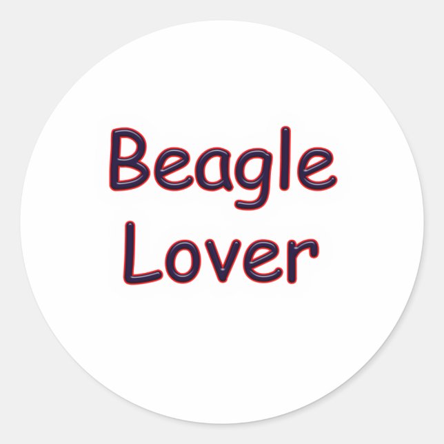 Pegatina Redonda Beagle Lover (Anverso)