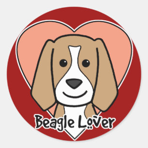 Pegatina Redonda Beagle Lover