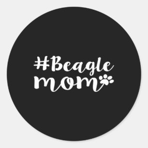 Pegatina Redonda Beagle Mom Beagle Mom Beagle Mom